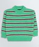 KNITCO Full Sleeves Striped Loose Fit Sweater - Green & Grey