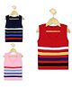 Knitco  Sleeveless Round Neck Sweater Vest - Navy, Pink & Red