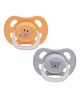Adore Airo- The Symmetrical Pacifier that Glows in Dark with Sterilizer Case - Pack of 2( Grey+Beige)