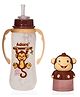 Adore AYE! The Character Hood Straw Sipper with Gravity Ball and Twin Handle 250ml- Brown Monkey