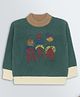 KNITCO Full Sleeves Cowboys Embroidered Loose Fit Sweater - Green