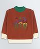KNITCO Full Sleeves Cowboys Embroidered Loose Fit Sweater - Maroon