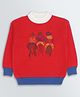 KNITCO Full Sleeves Cowboys Embroidered Loose Fit Sweater - Red