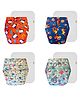 Dumbledo Premium Cloth Diaper with Leak-Proof, Absorbent 6-layer White Insert - Dryfeel with Comfortable Fit for 3 Months to 3 Years, Pack of 4