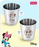 Babyhug Disney Mickey Mouse Stainless Steel Tumbler Set of 2 | Easy to Clean & Maintain| Encourage Self Feeding| Laser Print| Dishwasher Safe| Gifting Option Silver - 120 ml