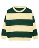 Elefantino Full Sleeves Colour Blocked Sweater - Green & White
