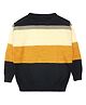 Elefantino Full Sleeves Colour Blocked Sweater - White Navy Blue & Mustard