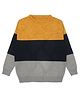 Elefantino Full Sleeves Colour Blocked Sweater - Mustard Navy Blue & Grey