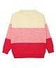 Elefantino Full Sleeves Colour Blocked Sweater - White Pink & Magenta