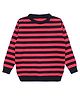 Elefantino Full Sleeves Striped Sweater - Magenta & Navy Blue