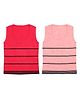 Elefantino Pack Of 2 Sleeveless Striped Sweater Vests - Pink & Red