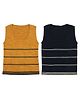 Elefantino Pack Of 2 Sleeveless Striped Sweater Vests - Mustard & Black