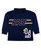 CUTOPIES Cotton Full Sleeves Race Text Printed Tee - Navy Blue