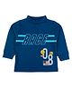 CUTOPIES Cotton Full Sleeves Race Text Printed Tee - Peacock Blue