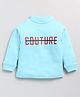 CUTOPIES Cotton Full Sleeves Couture Printed Tee - Airforce Blue