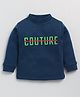 CUTOPIES Cotton Full Sleeves Couture Printed Tee - Peacock Blue