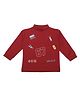 CUTOPIES Cotton Full Sleeves Race Typography & Numerical Printed Tee - Maroon
