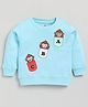 CUTOPIES Interlock Full Sleeves Monkeys Printed Sweatshirt - Ocean Blue