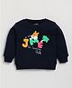 CUTOPIES Interlock Full Sleeves JME Text Printed Sweatshirt - Navy Blue