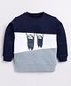 CUTOPIES Cotton Full Sleeves Otters Printed Sweatshirt - Navy Blue & White