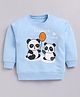 CUTOPIES Interlock Full Sleeves Panda Printed Sweatshirt -Blue