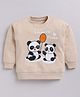 CUTOPIES Interlock Full Sleeves Panda Printed Sweatshirt -Beige