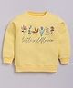 CUTOPIES Cotton Full Sleeves Floral & Text Printed Sweatshirt - Light Yellow