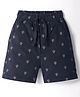 CUCUMBER Cotton Woven Above Knee Length Shorts with  Anchor Prints - Navy Blue