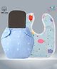 The Cheeky Kidzz Baby Essential Reusable Cotton Cloth Diaper With Bamboo Charcoal Insert With Feeding Bib (BLUE)