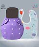 The Cheeky Kidzz Baby Essential Reusable Cotton Cloth Diaper With Bamboo Charcoal Insert With Feeding Bib  (PURPLE)
