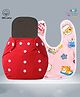 The Cheeky Kidzz Baby Essential Reusable Cotton Cloth Diaper With Bamboo Charcoal Insert With Feeding Bib  (RED)