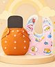 The Cheeky Kidzz Baby Essential Reusable Cotton Cloth Diaper With Bamboo Charcoal Insert With 3 Feeding Bib (Ornge)