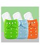 The Cheeky Kidzz Baby 3 Reusable Cloth Diaper Adjustable Diaper Nappies & 3 Bamboo Microfiber Inserts For (GRBLOR)