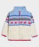 Mi Arcus Knit Full Sleeves Hearts Embroidered Zipper Jacket - Multi Colour