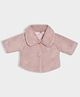 Mi Arcus Three Fourth Sleeves Solid Textured Jacket - Pink