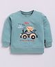 CUTOPIES Interlock Full Sleeves Teddy Bear & Car Printed Sweatshirt - Green