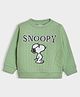 Mi Arcus Peanuts Featuring Full Sleeves Snoopy Patch Work Embroidered Sweatshirt - Green