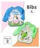 Luvlittle Full Sleeves Washable PVC Waterproof Bibs Pack Of 2 - Green Blue (Print May Vary)