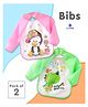 Luvlittle Full Sleeves Washable PVC Waterproof Bibs Pack Of 2 - Green Pink (Print May Vary)