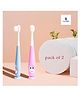 Luvlittle Baby Toothbrush I Supersoft Bristles & Suction Cup Base Tooth Brush for Kids/Babies/Toddlers - Blue & Purple (Pack of 2)