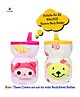 Luvlittle Plush Bottle Cover with Elastic Neck Pack of 2 Yellow Pink - Fits 125 ml 120 ml 140 ml Bottle ( Cartoon Print May Very)