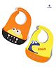 Luvlittle Silicone Waterproof Feeding Bibs With Adjustable Strap Pack of 2 - Yellow & Orange (Print May Vary)