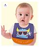 LuvLittle Silicone Waterproof Feeding Bib With Adjustable Strap -NavyBlue (Print May Vary)
