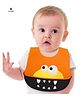 LuvLittle Silicone Waterproof Feeding Bib With Adjustable Strap -Orange (Print May Vary)