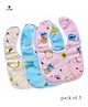 Luvlittle Waterproof Feeding Bibs with Snap Button Closure Multi Print Pack of 3- Multicolour (Print May Vary)