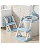 Baybee Crown Western Toilet Potty Seat for Kids, Baby Potty Training Seat Chair with Ladder, Adjustable Step Height, Cushion Seat, Toddler Potty Seat for Toilet (Blue)