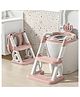 Baybee Crown Western Toilet Potty Seat for Kids, Baby Potty Training Seat Chair with Ladder, Adjustable Step Height, Cushion Seat, Toddler Potty Seat for Toilet (Pink)