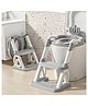 Baybee Crown Western Toilet Potty Seat for Kids, Baby Potty Training Seat Chair with Ladder, Adjustable Step Height, Cushion Seat, Toddler Potty Seat for Toilet (Grey)