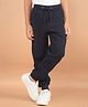CRIMSOUNE CLUB Cotton Solid Joggers - Navy Blue
