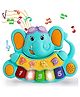 Azhari Musical Animal Elephant Piano Keyboard with Game Mode, Early Learning Interactive Toy for kids Color May Vary